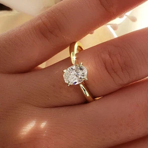 Natural 1.80 ct. Oval Cut Diamond Engagement Solitaire Ring G SI1 GIA Platinum - Picture 1 of 4