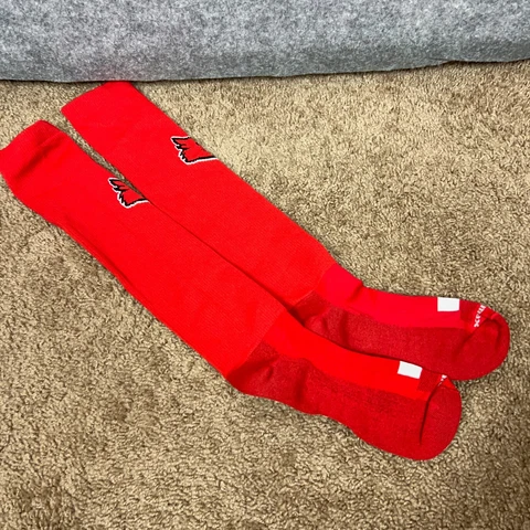 Louisville Cardinals Mens Socks Extra Large Red White Athletic Pair NCAA Sports Cover