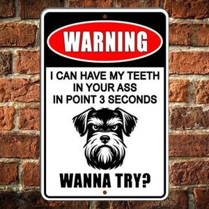Cuidado con el perro puede tener dientes en el culo en 0,3 segundos mantener fuera calcomanía de metal - Imagen 1 de 7