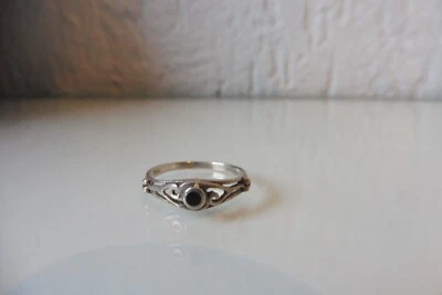 Bella Argento- Anello, 925 Argento Con Nero Onyx - Immagine 1 di 3