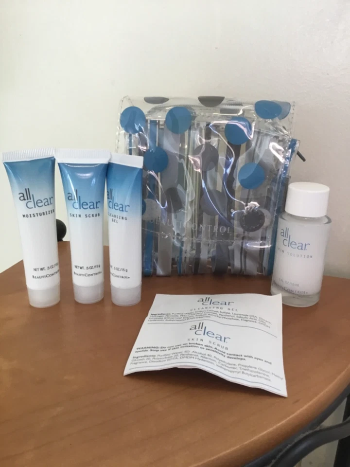 BeautiControl ALL CLEAR 4 Piece Starter Set (Travel Size) New in Zipper Bag NOS Foto 1 de 1
