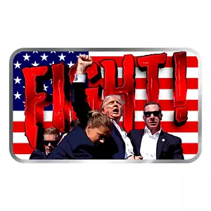 Donald Trump - The Fighter Barra de color plata de 1 oz con cápsula y certificado de autenticidad - Imagen 1 de 3