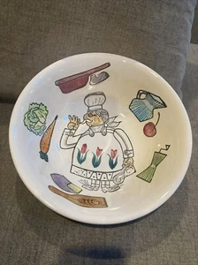 Vintage 60’s Limited Edition Chief Pasta Bowl Hand Painted - Picture 1 of 8