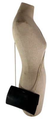 Bolso de hombro de cuero negro genuino SKAGEN con eslabones de cadena Foto 1 de 4