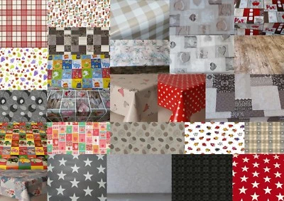 LUXURY TRADITIONAL VINTAGE PVC PLASTIC VINYL TABLE CLOTH PLAIN PRINT PARTY EVENT - Image 1 of 2
