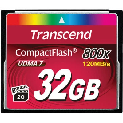 Transcend Compact Flash 32GB 800x High Speed Memory Card  - Image 1 of 2