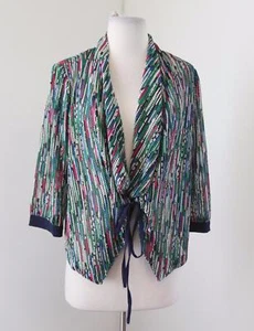 Alberto Makali Nordstrom Knit Tie Front Cardigan Jacket Size M Pink Blue Green - Picture 1 of 6