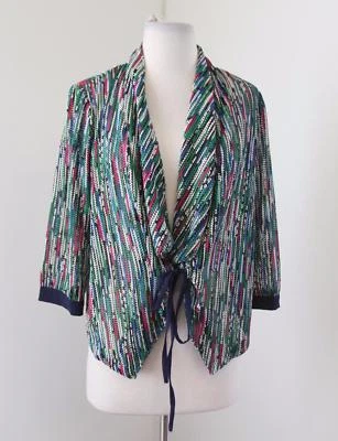 Chaqueta Cárdigan Alberto Makali Nordstrom Tejido Corbata Frontal Talla M Rosa Azul Verde  Foto 1 de 4