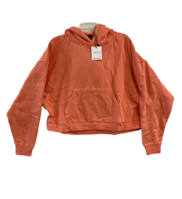 Factorie Women's Cropped Small Hoodie Sweatshirt Orange Sleeve - image 1 of 4