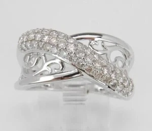 Crisscross Engagement Ring 2.22Ct Round Simulated Diamond 925 Sterling Silver - Picture 1 of 5