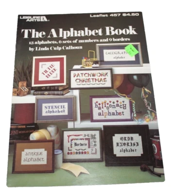 The Alphabet Book Cross Stitch 1986 Leisure Arts Leaflet 457 Patchwork Stencil - Image 1 of 4