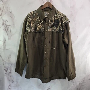 Drake Shirt Mens Large Camo Realtree Max 5 Wing Shooter Button Up Hunting Vented - Picture 1 of 12
