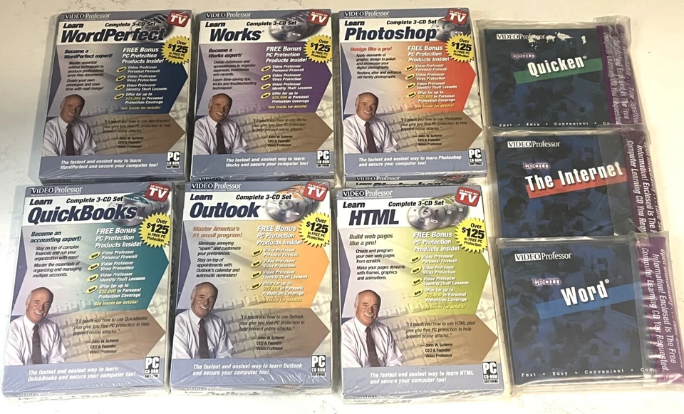 Lote de 9 Juegos de Software Video Profesor Aprendizaje PC CD-ROM Nuevos Sellados Foto 1 de 4