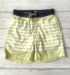 Crewcuts 4T Boys Swim Trunks Swimsuit Yellow Stripes Blue Size 4 - Picture 1 of 2