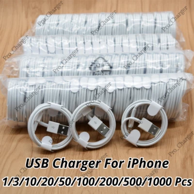 Wholesale Charger Cable USB Charging Cord For iPhone 14 13 12 11 Pro Max X 8 7 6 - Image 1 of 4