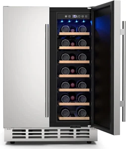 24 Inch Outdoor Wine and Beverage Refrigerator, Weather Proof Dual Zone Wine Fri - Picture 1 of 7