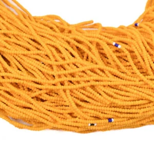 Baule Tamba Dark Yellow Seed Bead Necklace - Picture 1 of 9