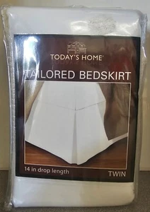 Twin Tailored Bedskirt 14 In. Drop, White by Today's Home - Picture 1 of 2