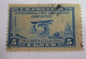 U.S USED Sc#650  AERONAUTICS CONFERENCE ISSUE 1928 - Picture 1 of 1