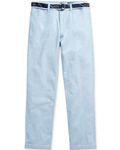 Polo Ralph Lauren Belted Blue Oxford Skinny Pants Boy's L27009 Size 20 - Picture 1 of 2