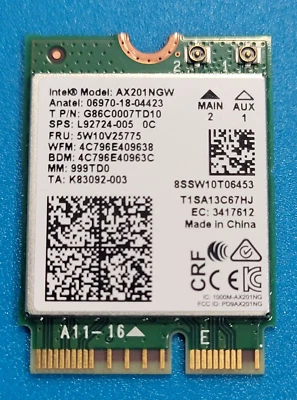 Intel AX201 802.11ax ac 2.4Gbps WiFi 6 Bluetooth 5.2 AX201NGW  WiFi6 - Image 1 of 3
