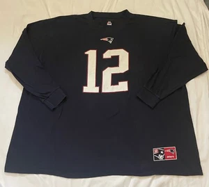 Majestic Tom Brady New England Patriots T Shirt NFL Football Blue Size 5XL - Picture 1 of 7