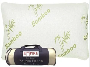 Hypoallergenic Bamboo Pillow - Shredded Memory Foam Fill - Queen & King - Picture 1 of 3