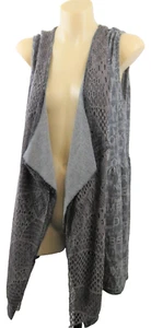 Knitz By Threadz Womens Grey Long Cardigan Open Front Sleeveless Knit Size 12 M - Picture 1 of 7