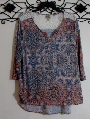 Top para mujer Como vintage talla XL manga 3/4 multicolor cuello redondo Foto 1 de 4