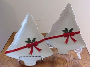 Set di due piatti/piatti da portata per caramelle a forma di albero di Natale - Foto 1 di 4