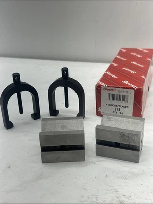 Bloques/abrazaderas Starrett V 278 1 par Edp51312 bloques Vee 1/4-20 Nc a juego 1-1/4 Foto 1 de 4