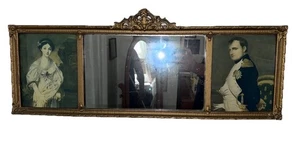 ANTIKER 3 TAFEL GLAS SPIEGEL VERZIERTER GESSO RAHMEN Hollywood Regency Art Napoleon - Bild 1 von 7
