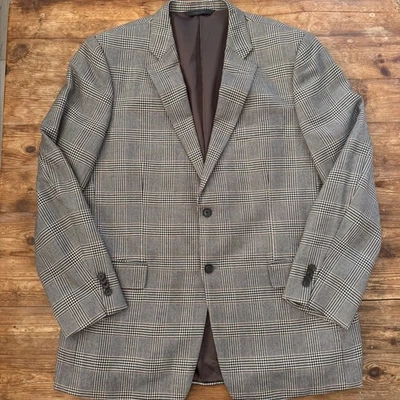 John W. Nordstrom 100% Cashmere Gray Glen Plaid Double Vent Blazer Men's 44L EUC - Image 1 of 4