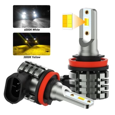 H11 H16 LED Fog Light Bulbs for RAM 1500 2019 2020 2021 Switchback White Yellow - Image 1 of 4