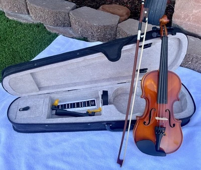 Juego de violín de estudiante Glory 1/4 con estuche arco reposahombros y cuerdas adicionales excelente Foto 1 de 4