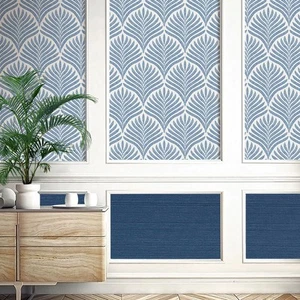 Blue and White Peel and Stick Wallpaper Boho Contact Paper for Cabinets and D... - Picture 1 of 8