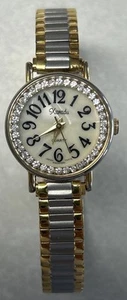 Xanadu Women’s Watch Gold Silver Tone Pearl Back Diamond Trim New Battery Runs - Picture 1 of 5