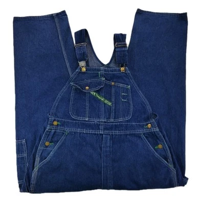 Vintage 90s Key Imperial Denim Bib Overalls Mens 38x29 Made in USA Bibs Workwear - Image 1 of 4