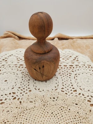 Antique Turned Wood Cookie Donut Biscuit Cutter Plunger Kitchen Tool Primitive - Image 1 of 4