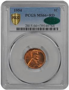 1954 Lincoln PCGS CAC RD 66+ - Picture 1 of 4