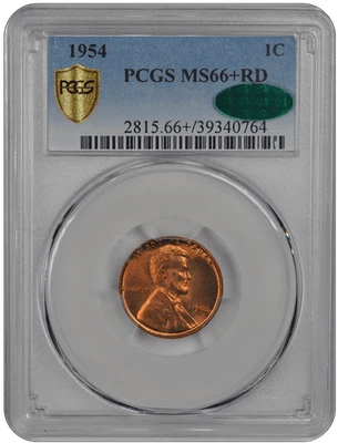 1954 Lincoln PCGS CAC RD 66+ - Image 1 of 4