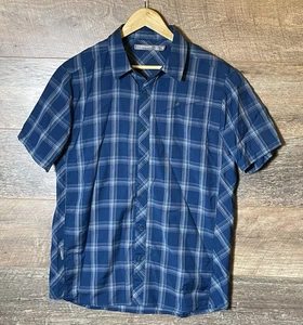 Camisa Icebreaker Merino Manga Corta Hombres Talla XL Botones Cuadros Mezcla Lana Senderismo - Imagen 1 de 7
