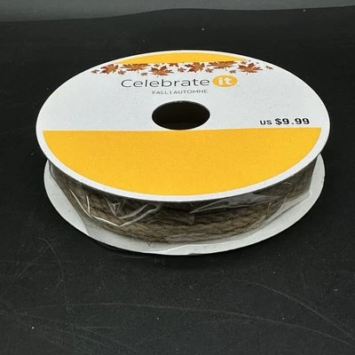 Celebrate It 100% Jute Craft Ribbon Natural .11" x 30 Ft Burlap Hemp Rope Cord - Image 1 of 4