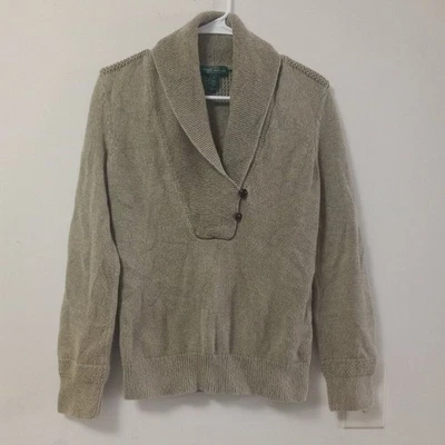 Suéter Lauren Ralph Lauren Cuello Chal Para Hombre Talla Pequeña Tostado Foto 1 de 4