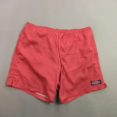 Bermuda Vineyard Vines masculina média adulta bolsos roupa de banho surfista natação vermelha - Imagem 1 de 4