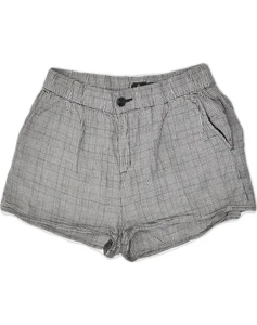 VOLCOM Womens Chino Shorts Large W32  Grey Check Cotton TY01 - Picture 1 of 3