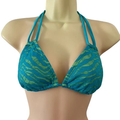 Бонго младший размер M синий и желтый неоновые кружева струнных инструментов бикини Топ - Изображение 1 из 4