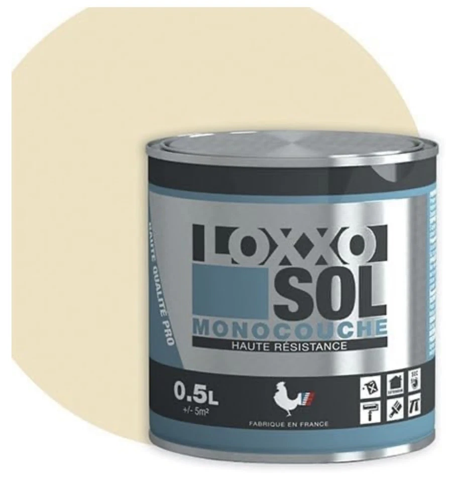 Peinture spécial sol blanc perlé satin 0.5L haute résistance int ext LOXXO