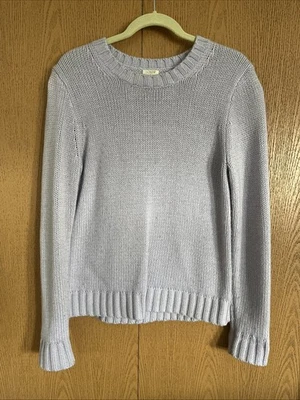 J. Suéter Crew lavanda malha robusta clássico gola redonda aconchegante preppy - Imagem 1 de 4