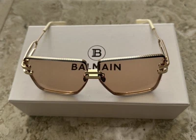 ¡Nuevo! Gafas de sol Balmain, Gendarme, BPS-109C, GLD-BNE, Titanio, Auténticas Foto 1 de 4
